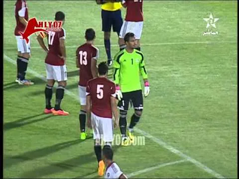 طرد مسعد عوض وهدف منتخب المغرب الاوليمبي الثاني في منتخب مصر وديا مقابل هدف