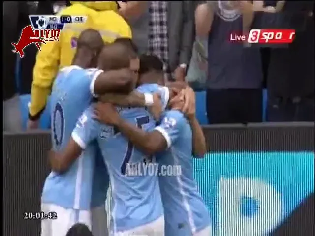 هدف مانشستر سيتي الاول في تشيلسي مقابل 0 الدوري الانجليزي 16 اغسطس 2015