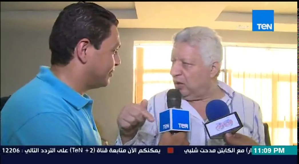 شاهد هجوم مرتضى منصور على مدحت شلبي في برنامجه مساء الانوار