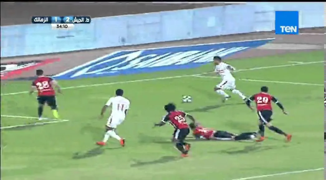 الهدف الاول للزمالك برأس محمود كهرباء " طلائع الجيش vs الزمالك "