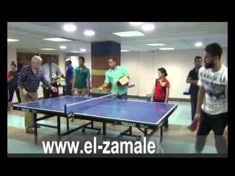 شاهد مباراة تنس طاولة بين مرتضى منصور وباسم مرسي ولمن الغلبة والفوز