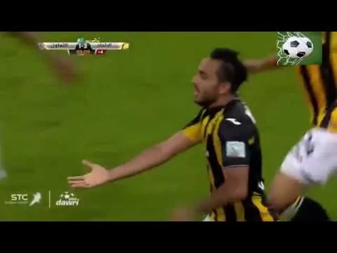 شاهد محمود كهربا يسجل هدف عالمي لاتحاد جدة ويصبح هداف الدوري السعودي بمرمى التعاون 14 اكتوبر 2016