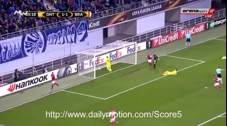 هدف أحمد حسن كوكا في الدوري الأوروبي مع براجا في شباك جنت البلجيكي 24 نوفمبر 2016