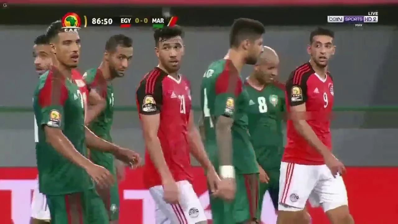 شاهد فيديو هدف منتخب مصر القاتل في المغرب لمحمود كهربا 1-0 والتأهل للمربع الذهبي بأمم افريقيا