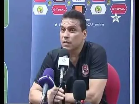 شاهد مفاجأة حسام البدري حضر في النهاية المؤتمر الصحفي لمباراة الوداد بوجود مايك قناة بي ان سبورت