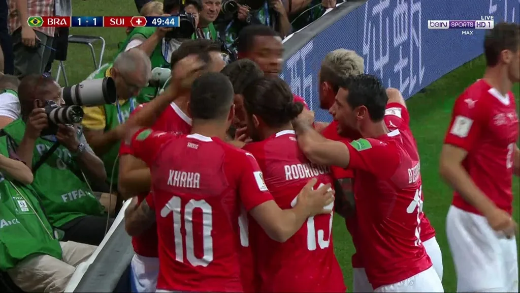 هدف تعادل سويسرا أمام البرازيل 1-1 كأس العالم 2018